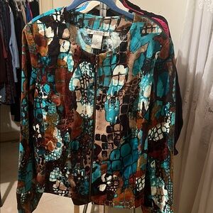Requirements Multicolor Abstract Teddy Jacket